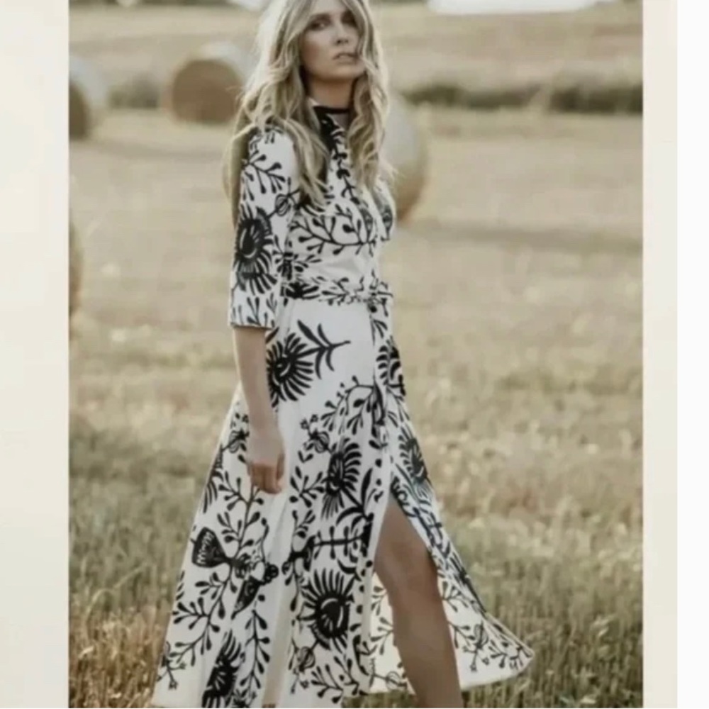 Zara printed cotton shirt dress. NWT never worn and hard to find best seller!